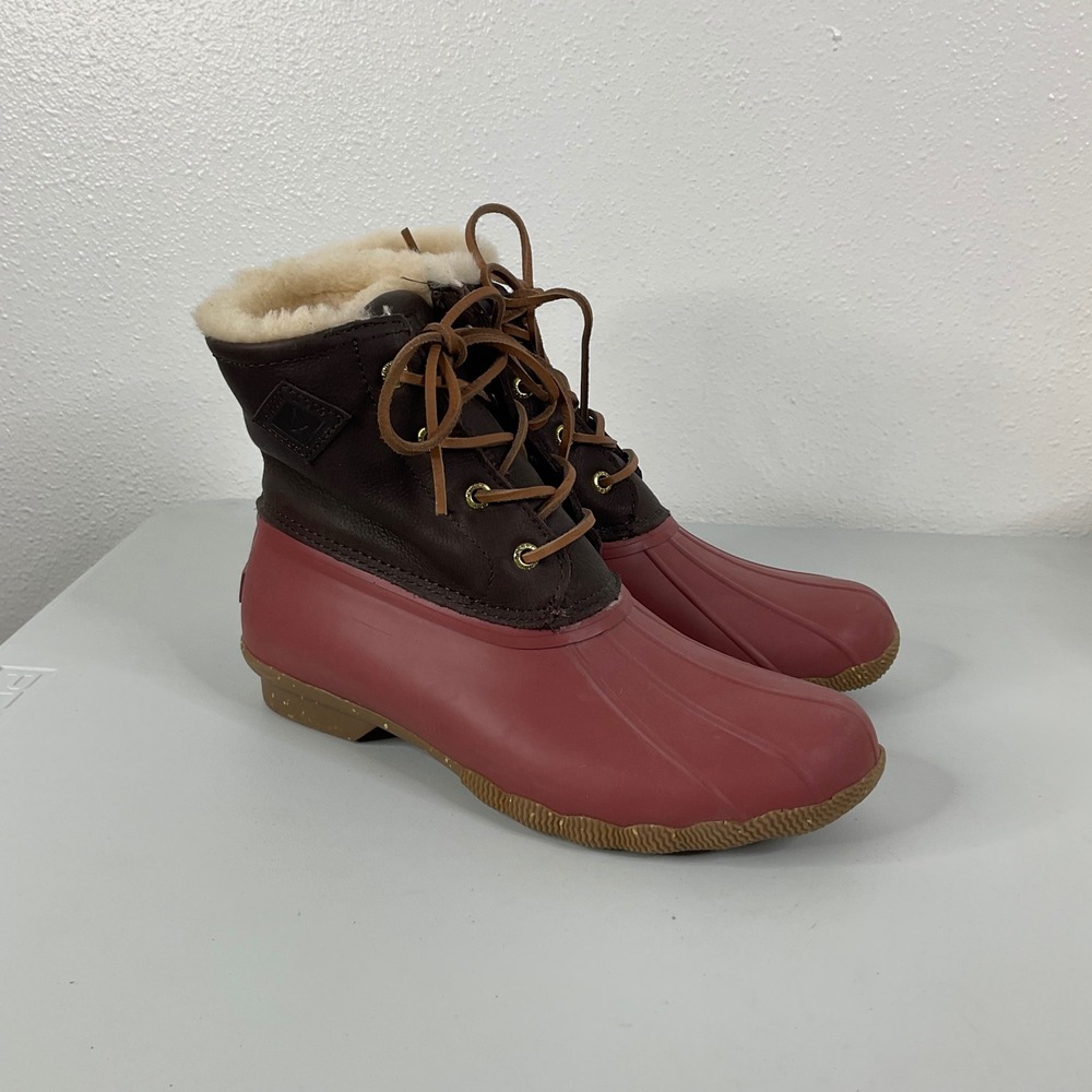 Sperry Pink‎ Rubber Boots Size 8